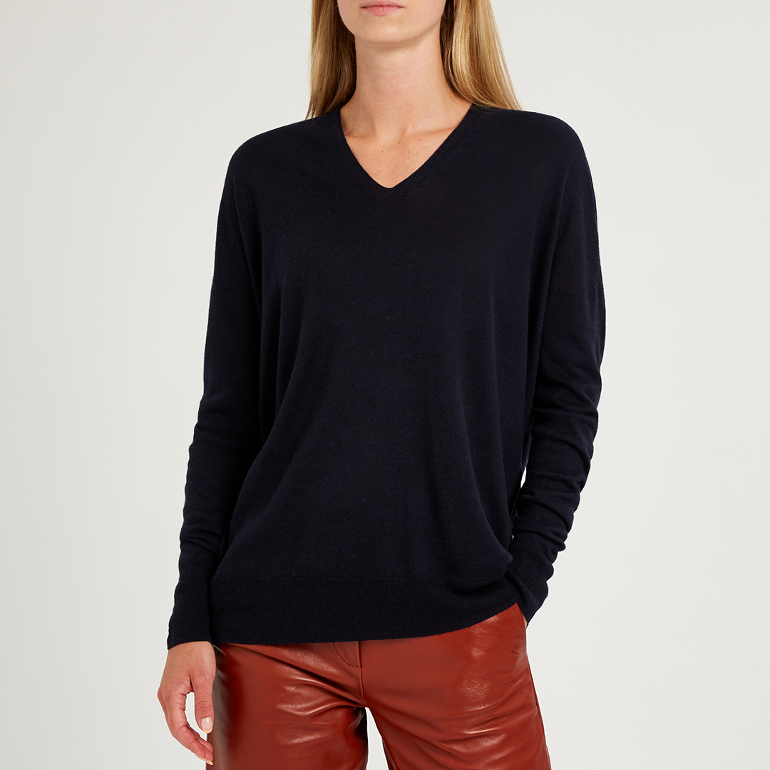 Dark Navy Cashmere Wool Blend Jumper - Vince - Modalova