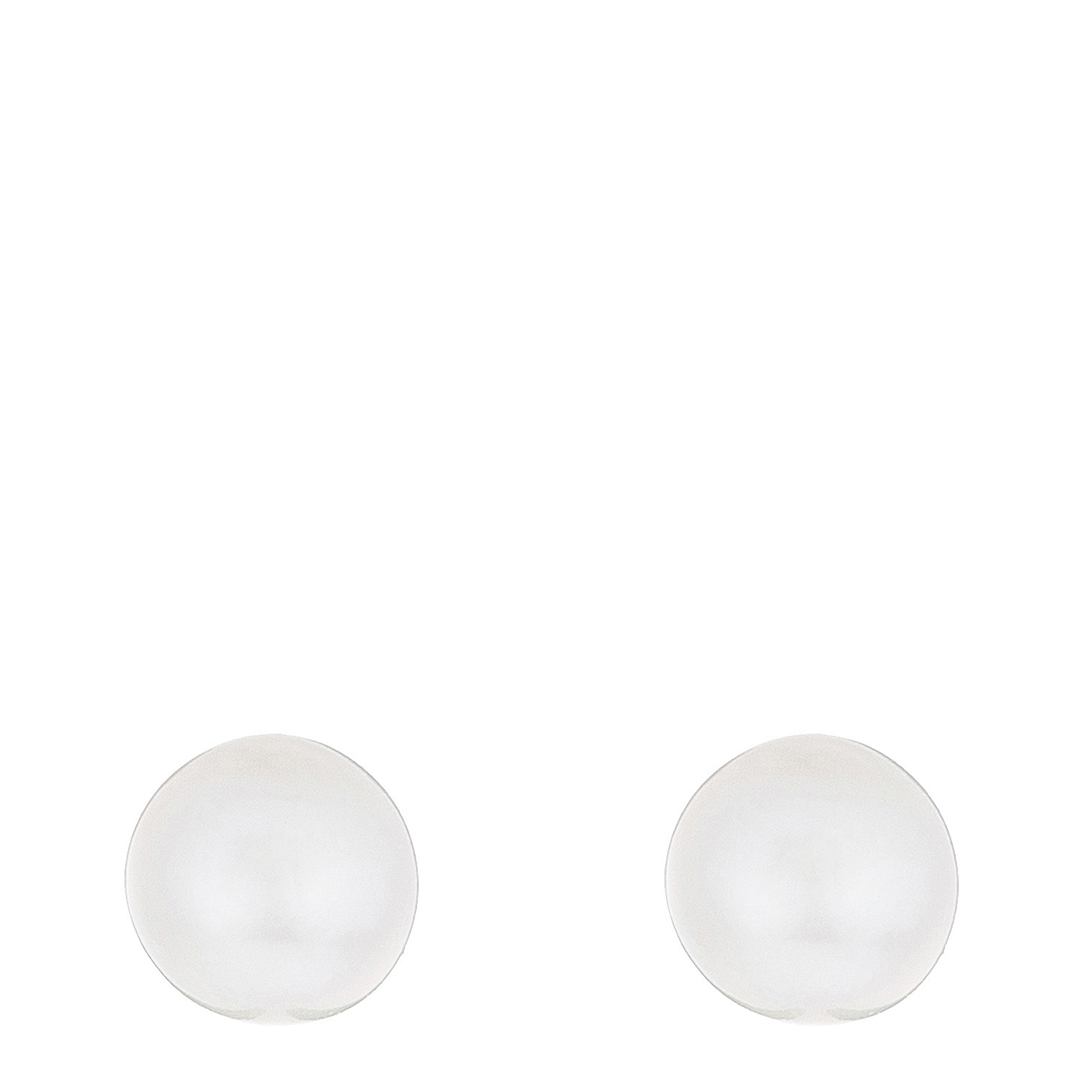 Silver Pearl Push Back Earrings