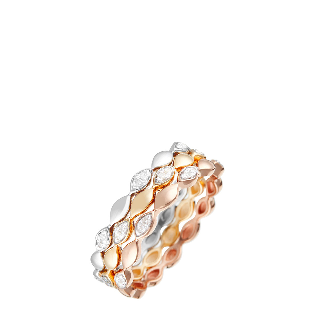 Tricolour Gold "Trinity" Ring - Diamond And Co - Modalova