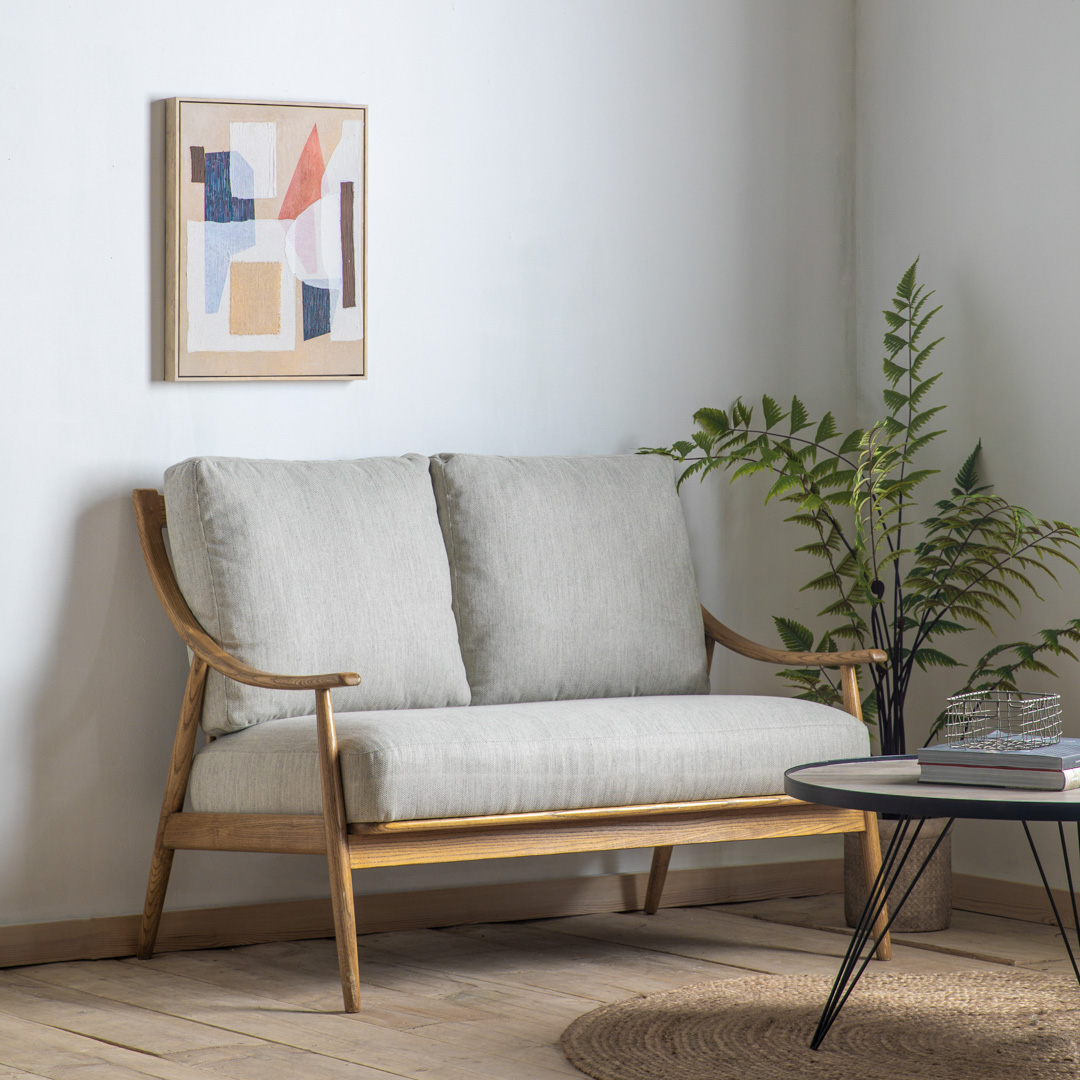 Gallery Living   Austell Linen 2 Seater Sofa Dark Natural in Size 2, BrandAlley