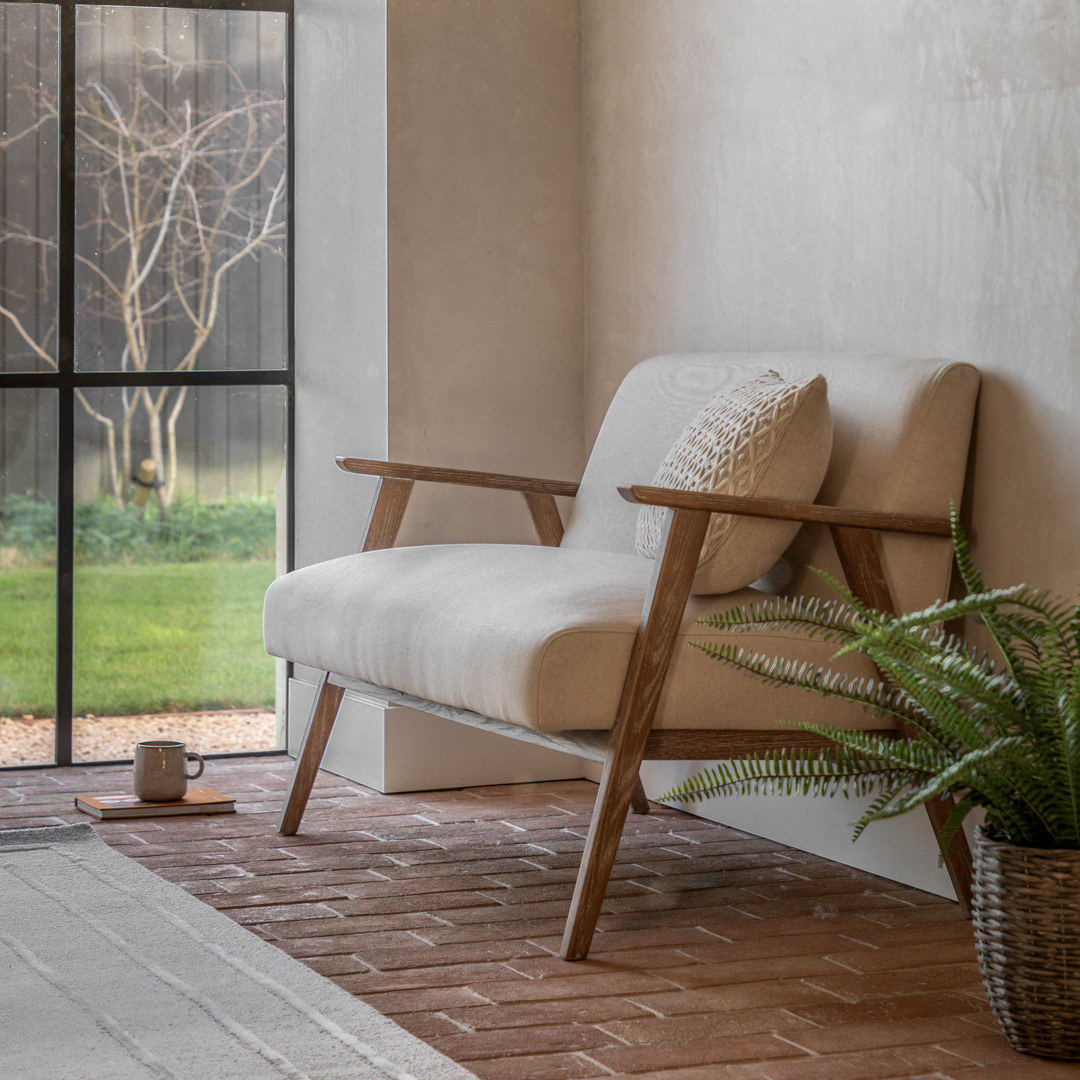 Gallery Living    Beige Fowey 2 Seater Linen Sofa Natural in Size 2, BrandAlley