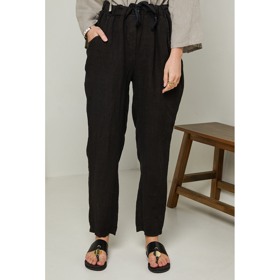 Black Linen Trousers