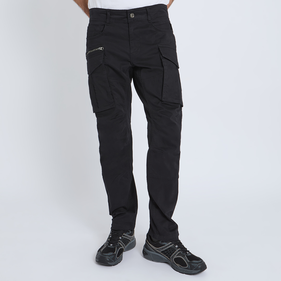 Replay Men's  Black Joe Cotton Blend Cargo Trousers in Size 36 32, BrandAlley