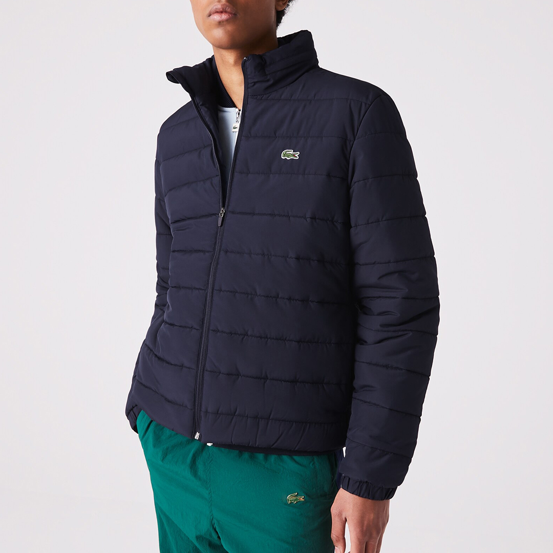 Navy High Neck Jacket - Lacoste - Modalova