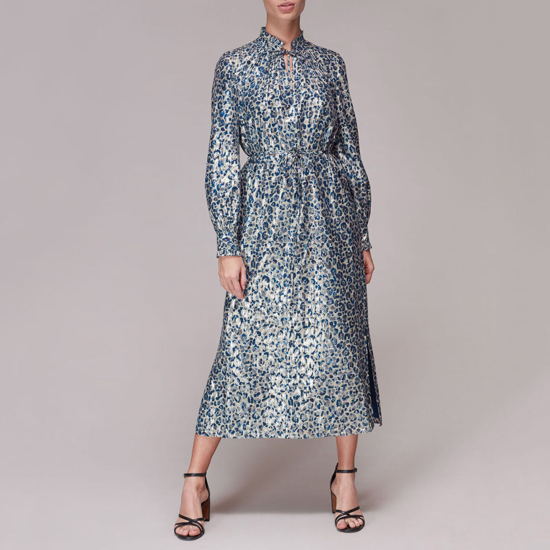 004033860 39 Animal Metallic Silk Mix Dress - 39