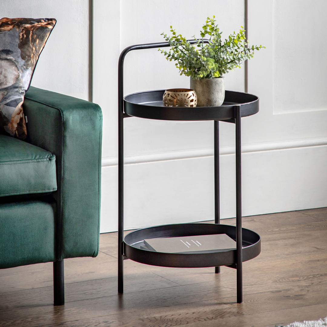 Gallery Living    Black Carson Side Table in Size 40cm, BrandAlley