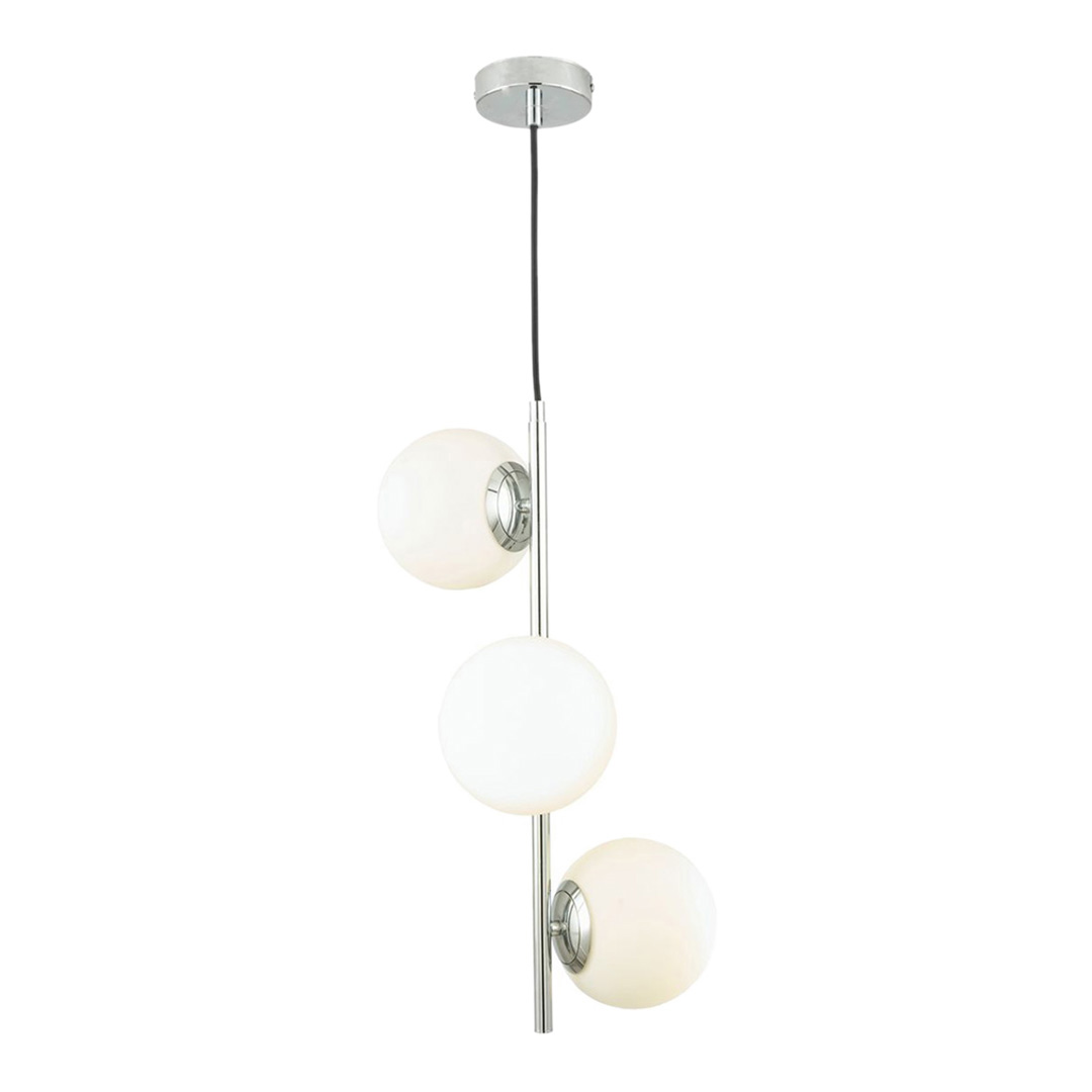 Pacific   Asterope White Orb and Shiny Chrome Metal Pendant in Size 14, BrandAlley