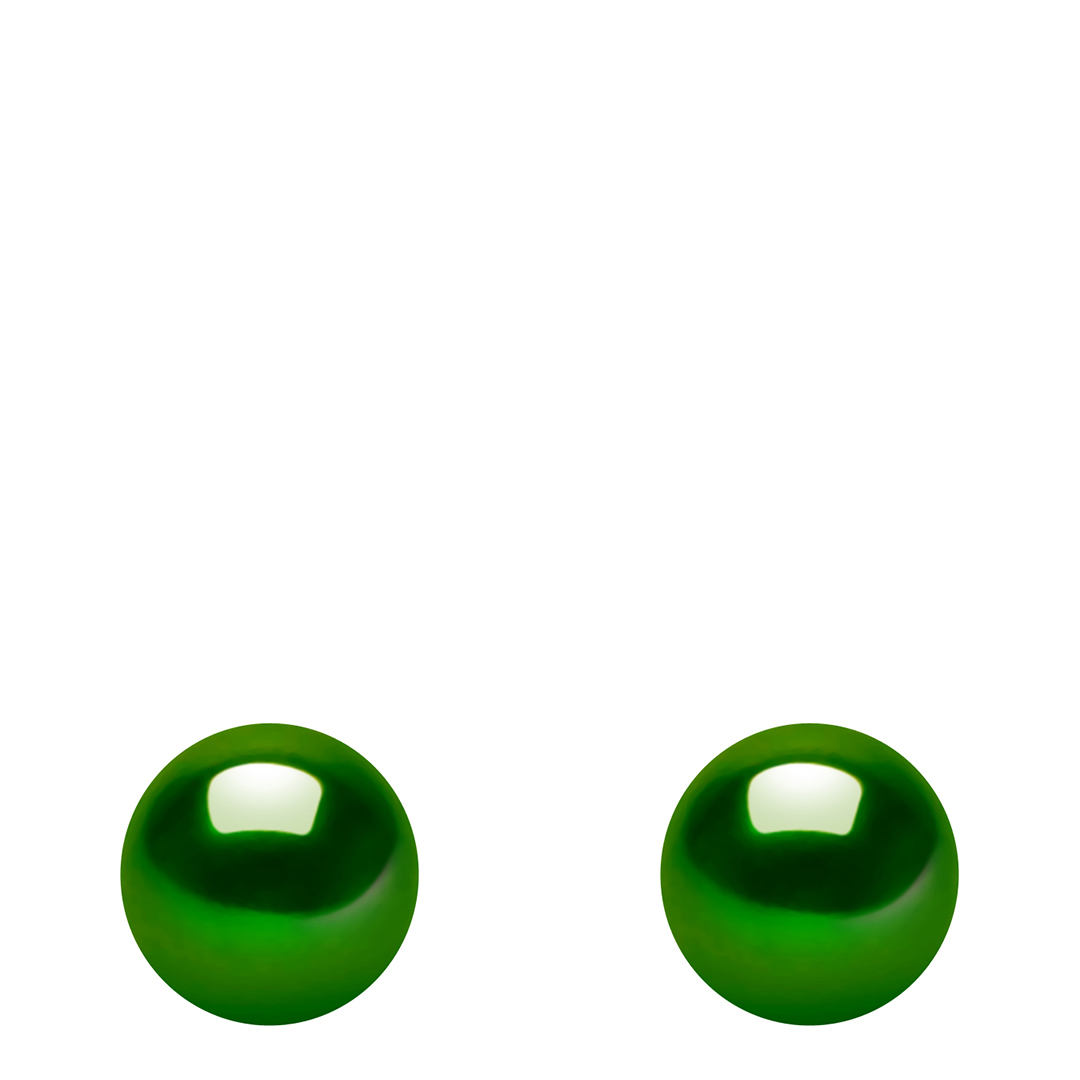 Mitzuko Silver/Dark Green Real Cultured Pearl Earrings