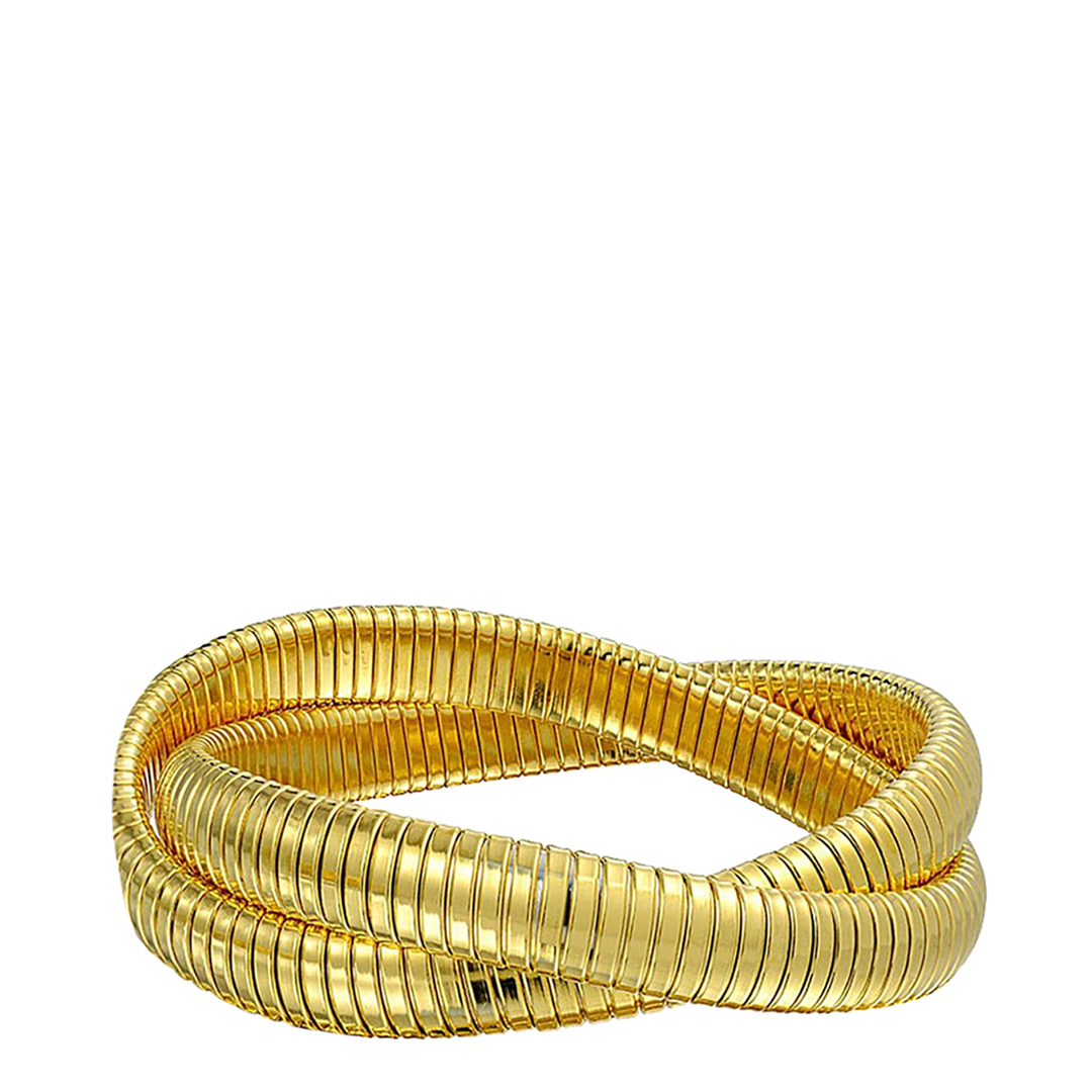 K Gold Double Layer Bracelet - Chloe Collection by Liv Oliver - Modalova