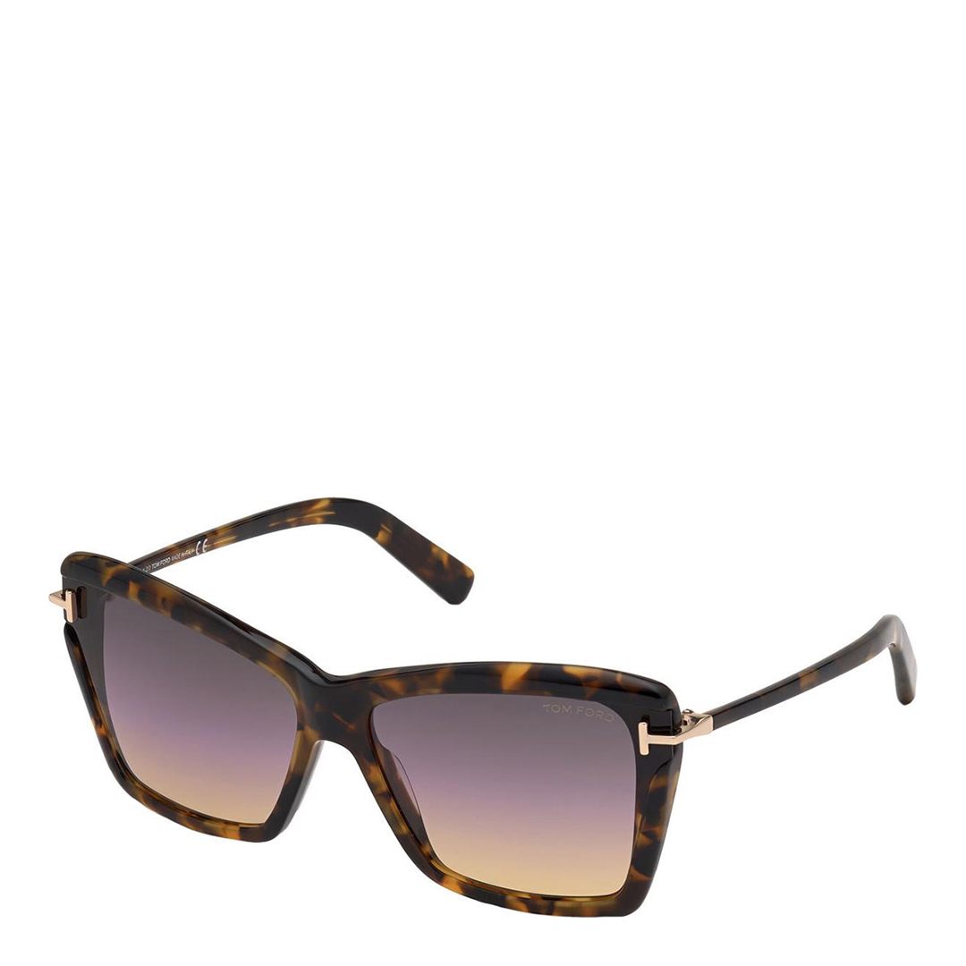 Tom Ford Women's  Brown Tortoise/Pink Leah  Sunglasses 64mm in Size 15, BrandAlley