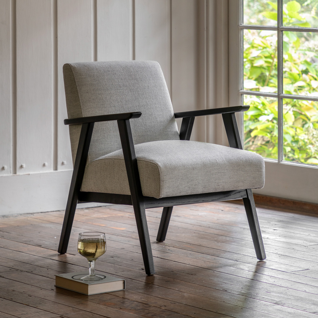 Gallery Living   Fowey Armchair Mottled Stone in Size +44, BrandAlley