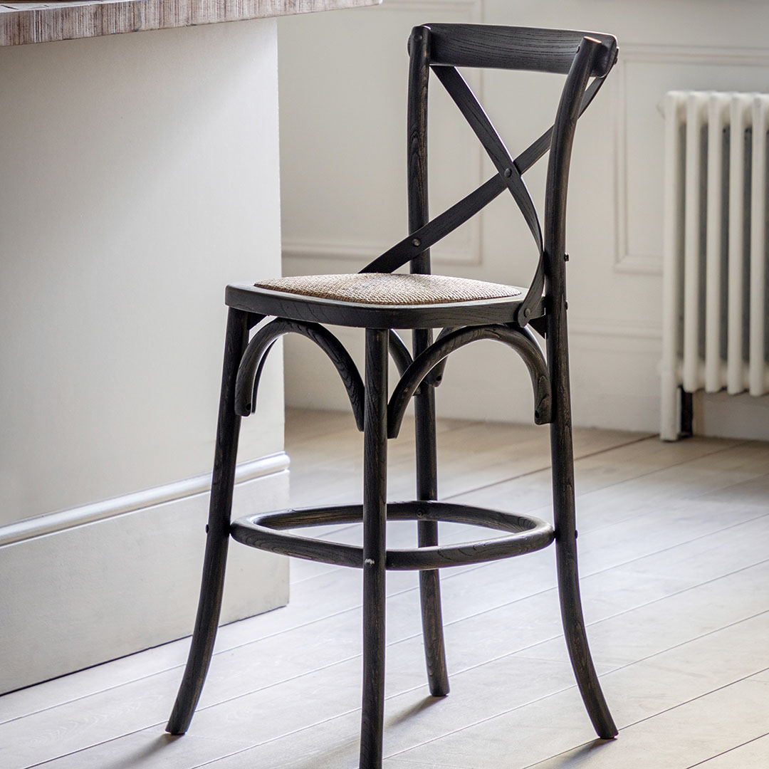Gallery Living    Black Agoura Stool /Rattan  in Size Set of 2, BrandAlley
