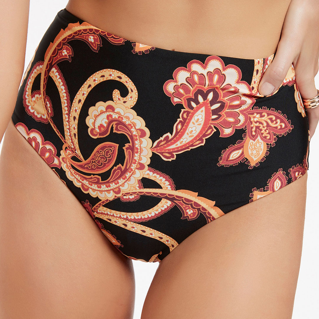 Black Silk Road High Waist Bikini Bottom