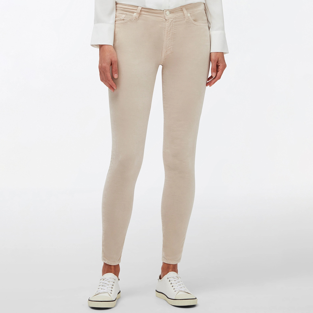 Cream High Waisted Skinny Stretch Jeans