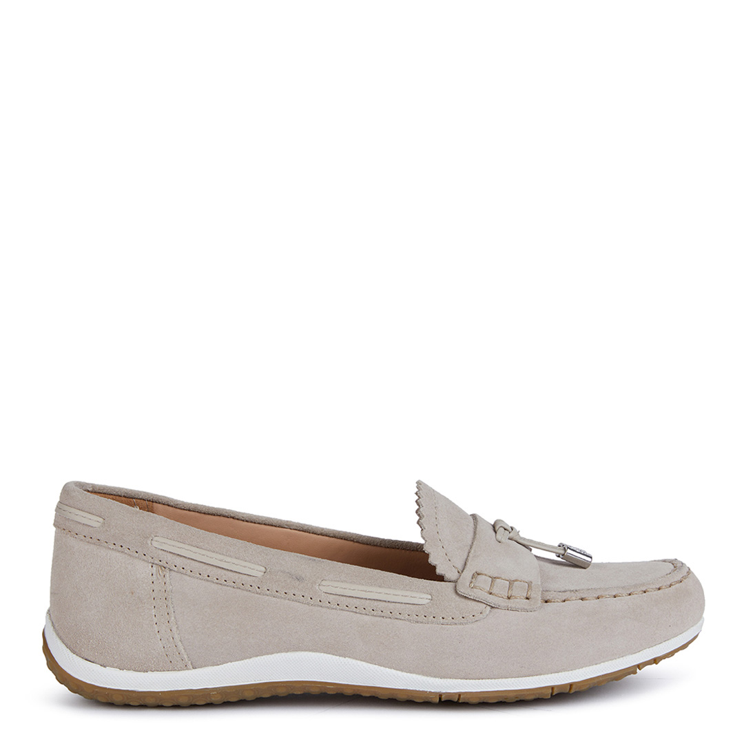 Womens Beige Suede Vega Moc Mocassins