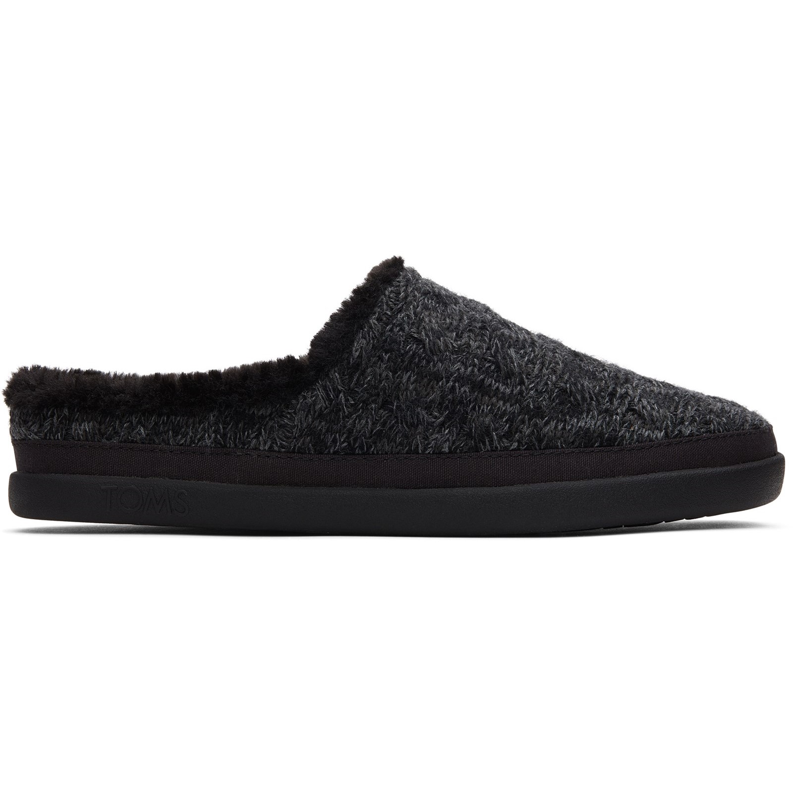 Toms Women's   Black Sage Faux Fur Slippers in Size 8, BrandAlley