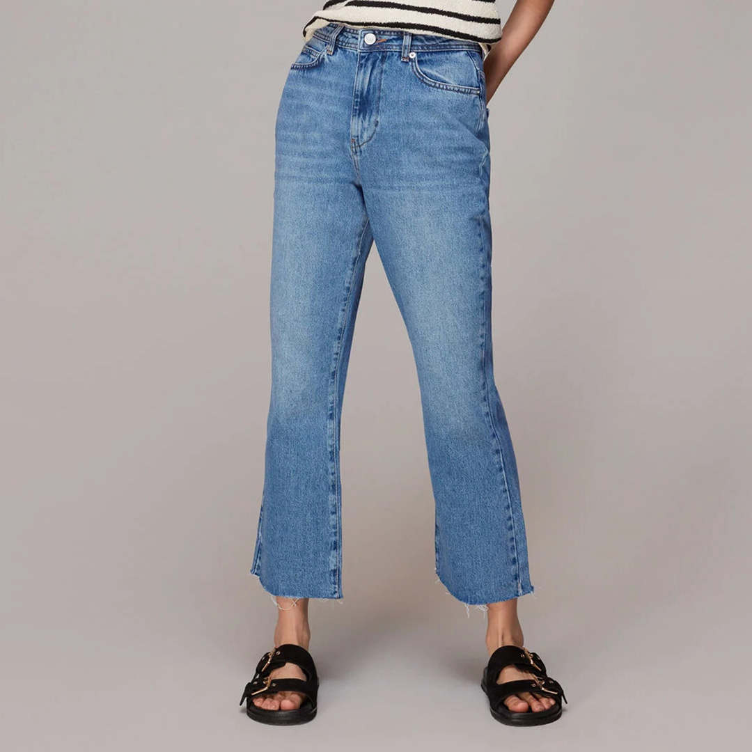 Mid Blue Kick Flare Jeans