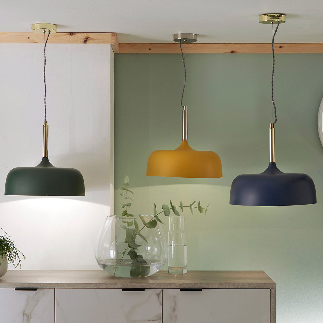 Pacific     Anke Matt Indigo Domed Metal Pendant in Size 120cm, BrandAlley