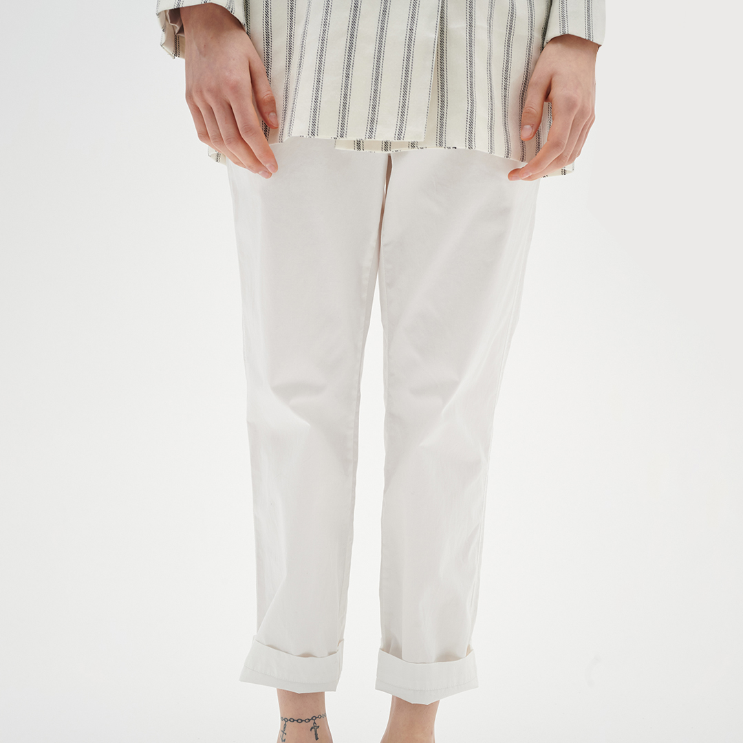 White Annalee Cotton Trousers