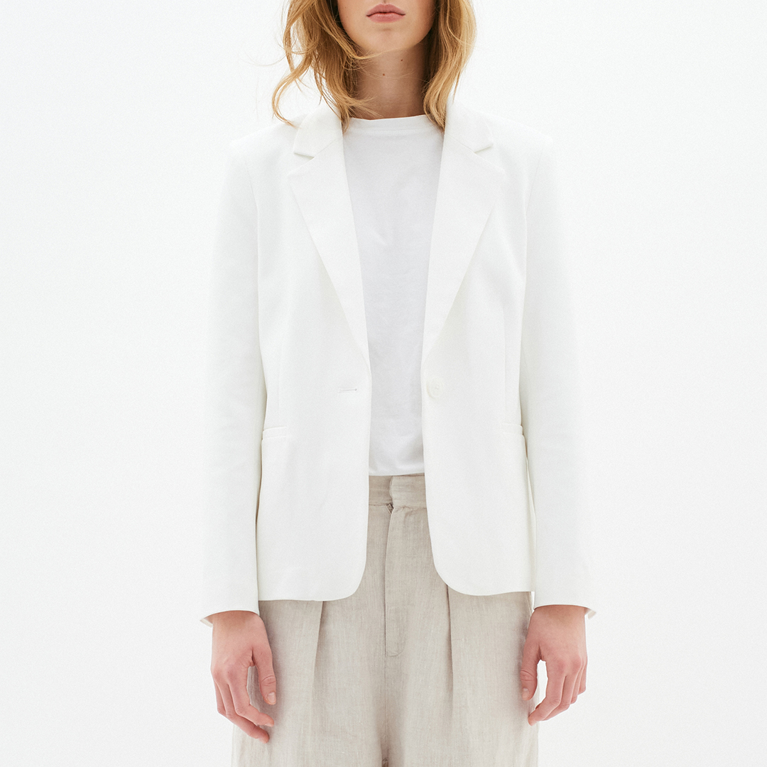 White Zella Cotton Blend Blazer