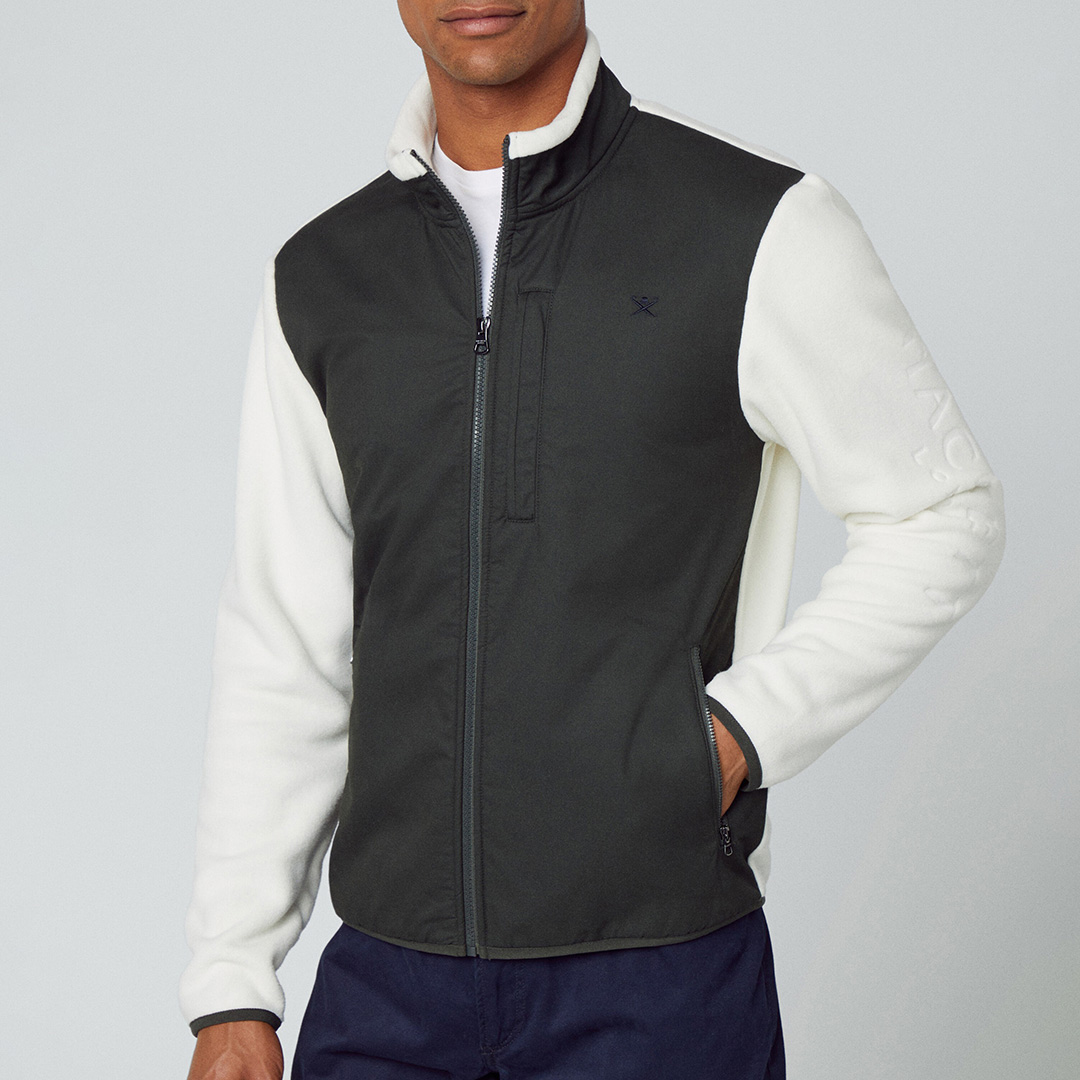 Dark Green Full Zip Fleece - Hackett London - Modalova