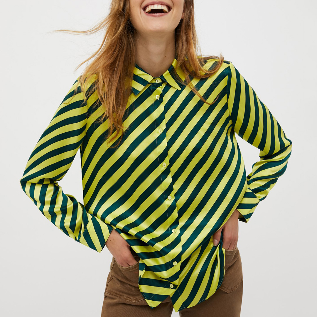 Green Flaminia Stripe Silk Shirt