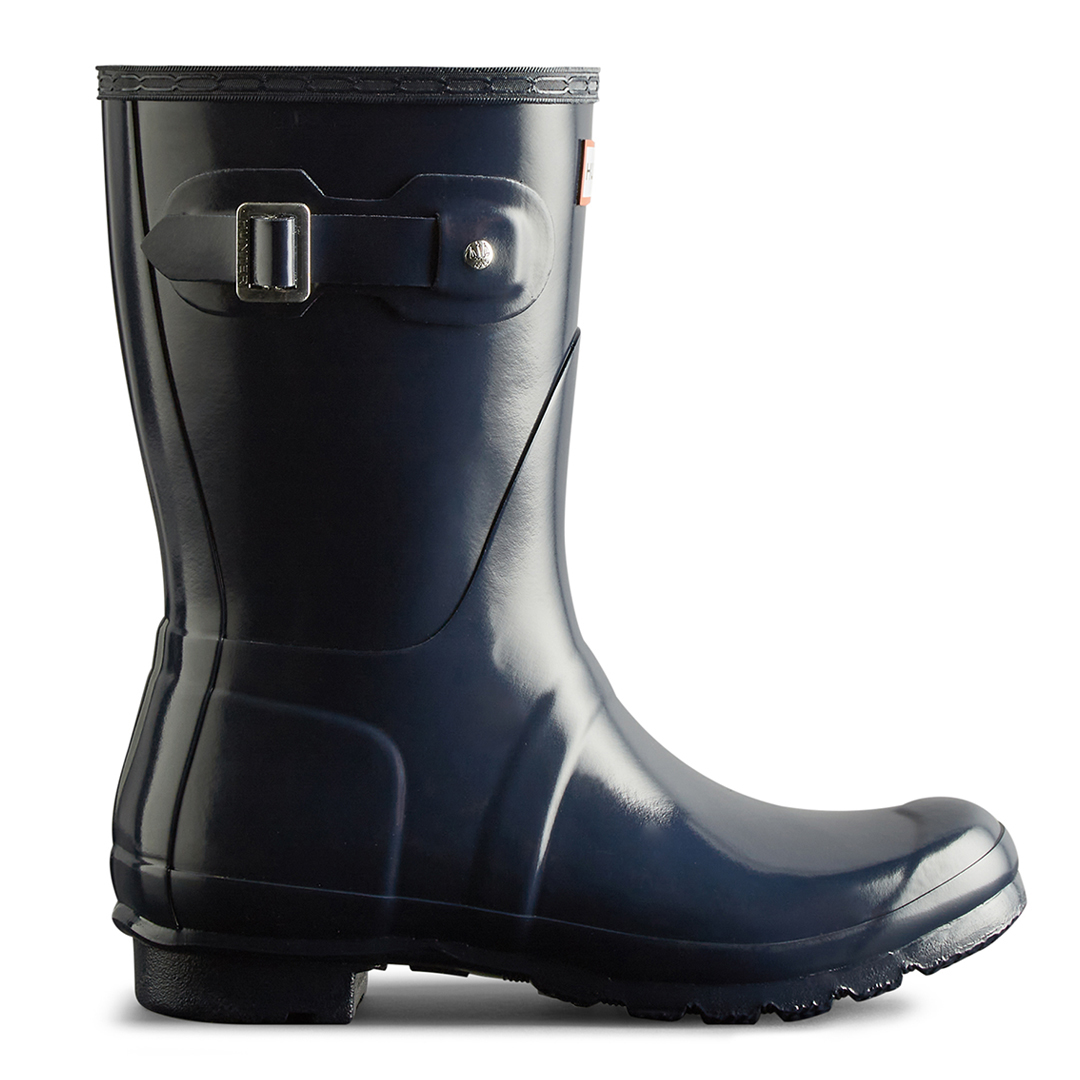 Hunter Women's   Navy Original Gloss Short Boot in Size 7, BrandAlley