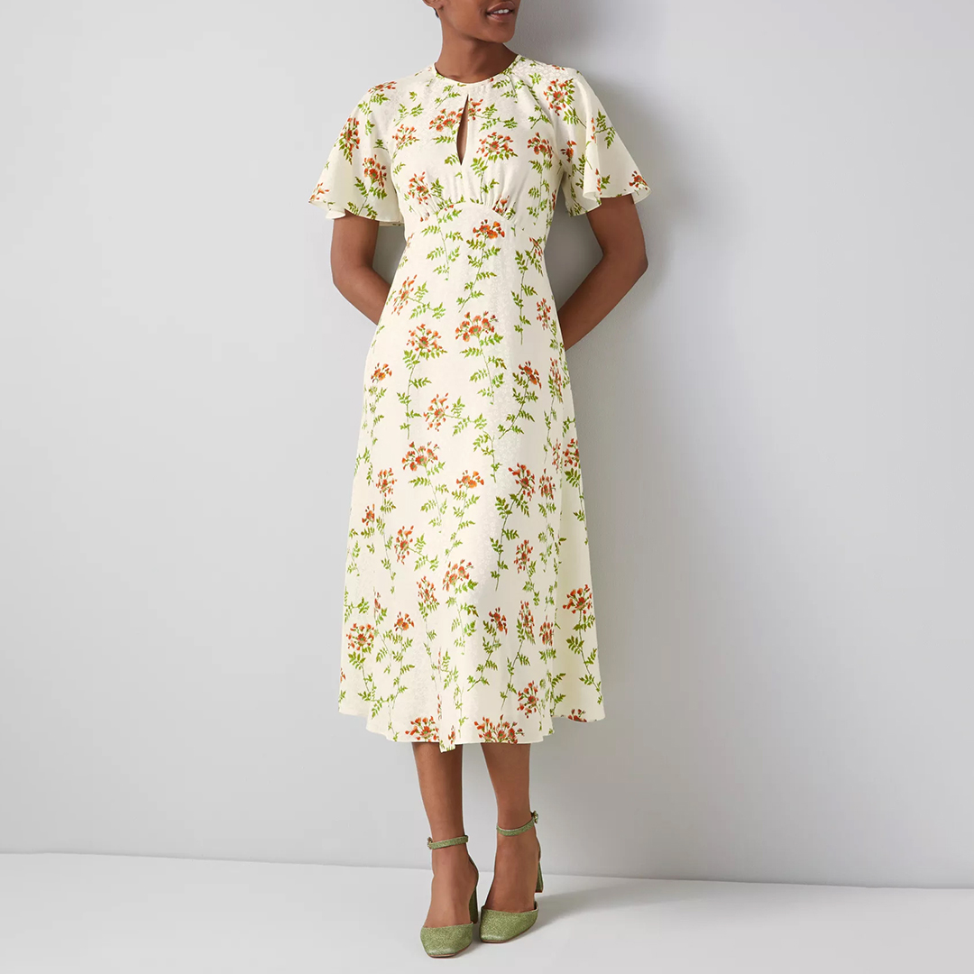 Cream Pascal Valerian Silk Midi Dress