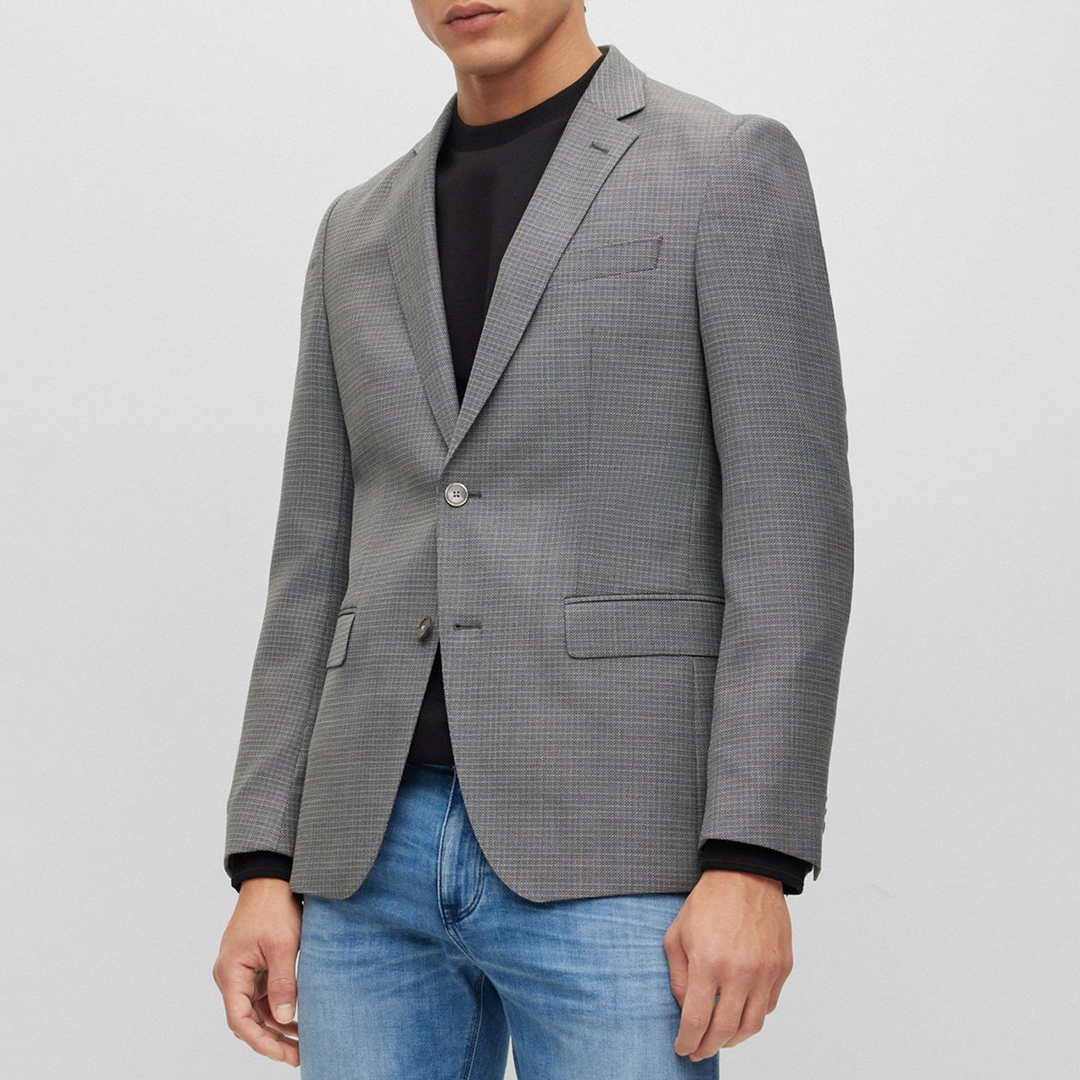 Grey Hutson Wool Blend Blazer