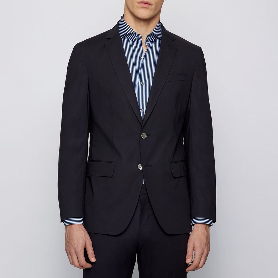 Dark Blue Hartlay Cotton Blazer