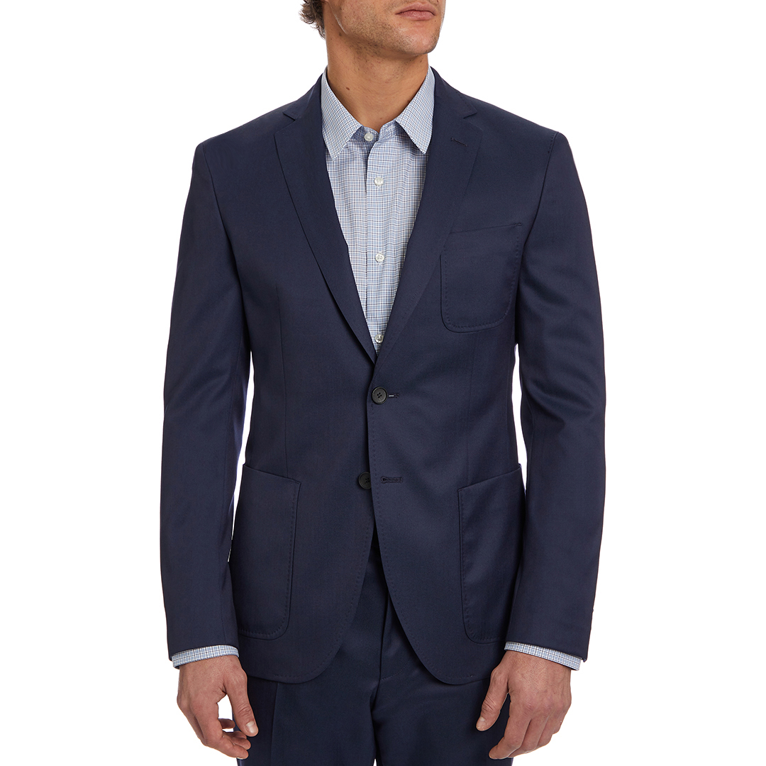 Navy Raye Wool Textured Blazer