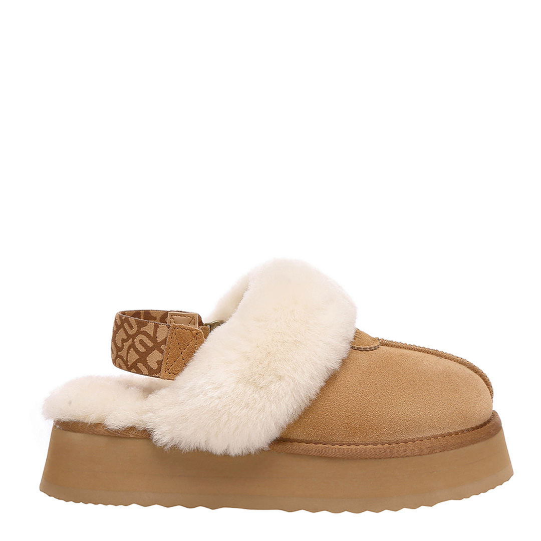 Everau Women's   Brown Chestnut Wagtail Platform Slippers in Size 5, BrandAlley