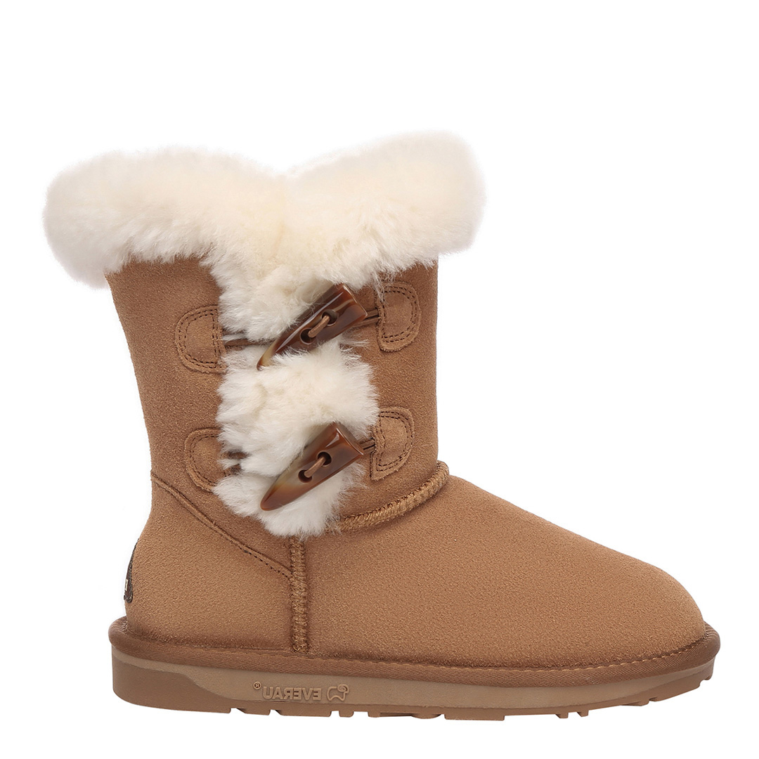 Everau Women's   Chestnut Stork Button Short Boots in Size 7, BrandAlley