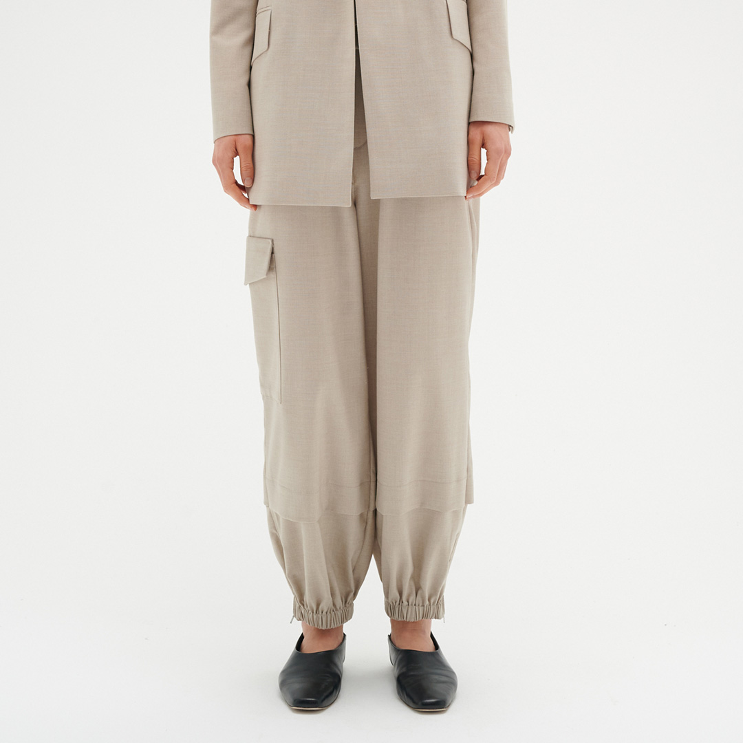 Beige Wai Cargo Trousers