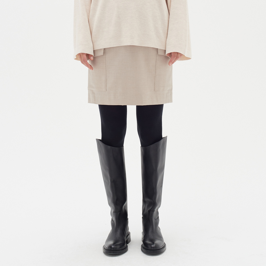 Beige Wai Mini Skirt