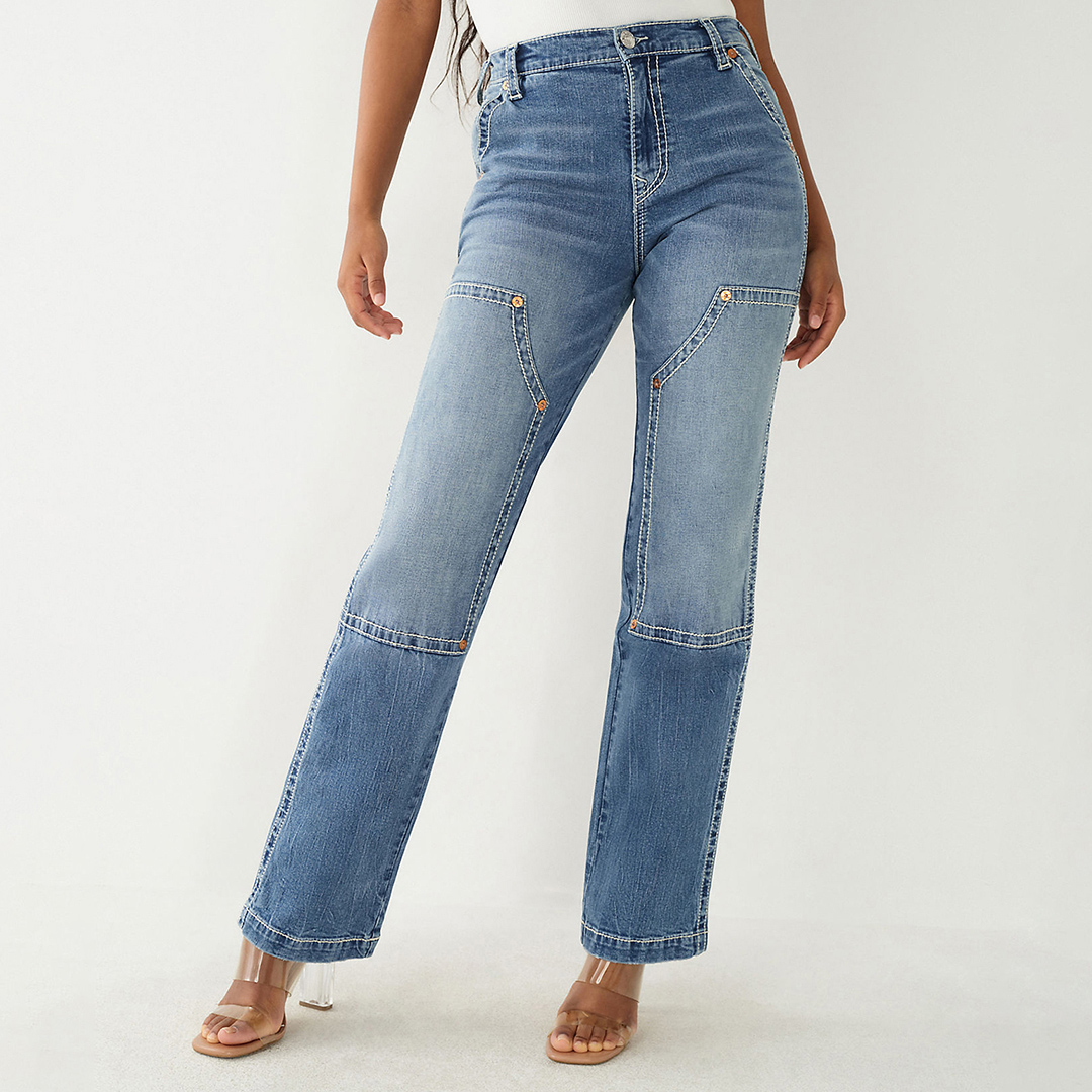 Blue Sarah Straight Stretch Jeans