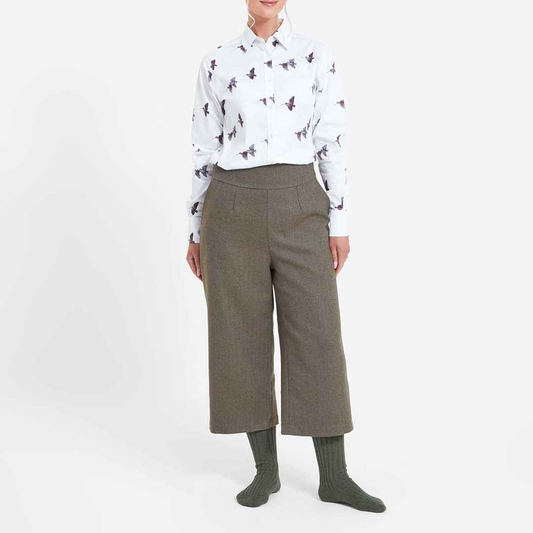 Khaki Wool Tweed Culottes - SchÃ¶ffel - Modalova