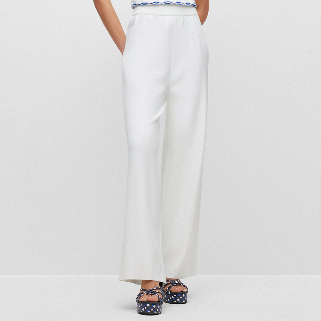 White Fentania Wide Leg Trousers