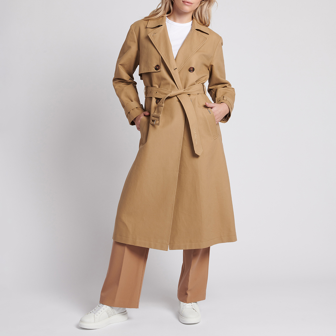 Camel Cotton Trench Coat