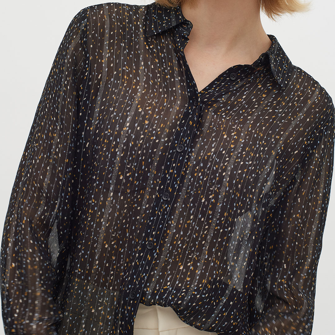 Black Button Blouse