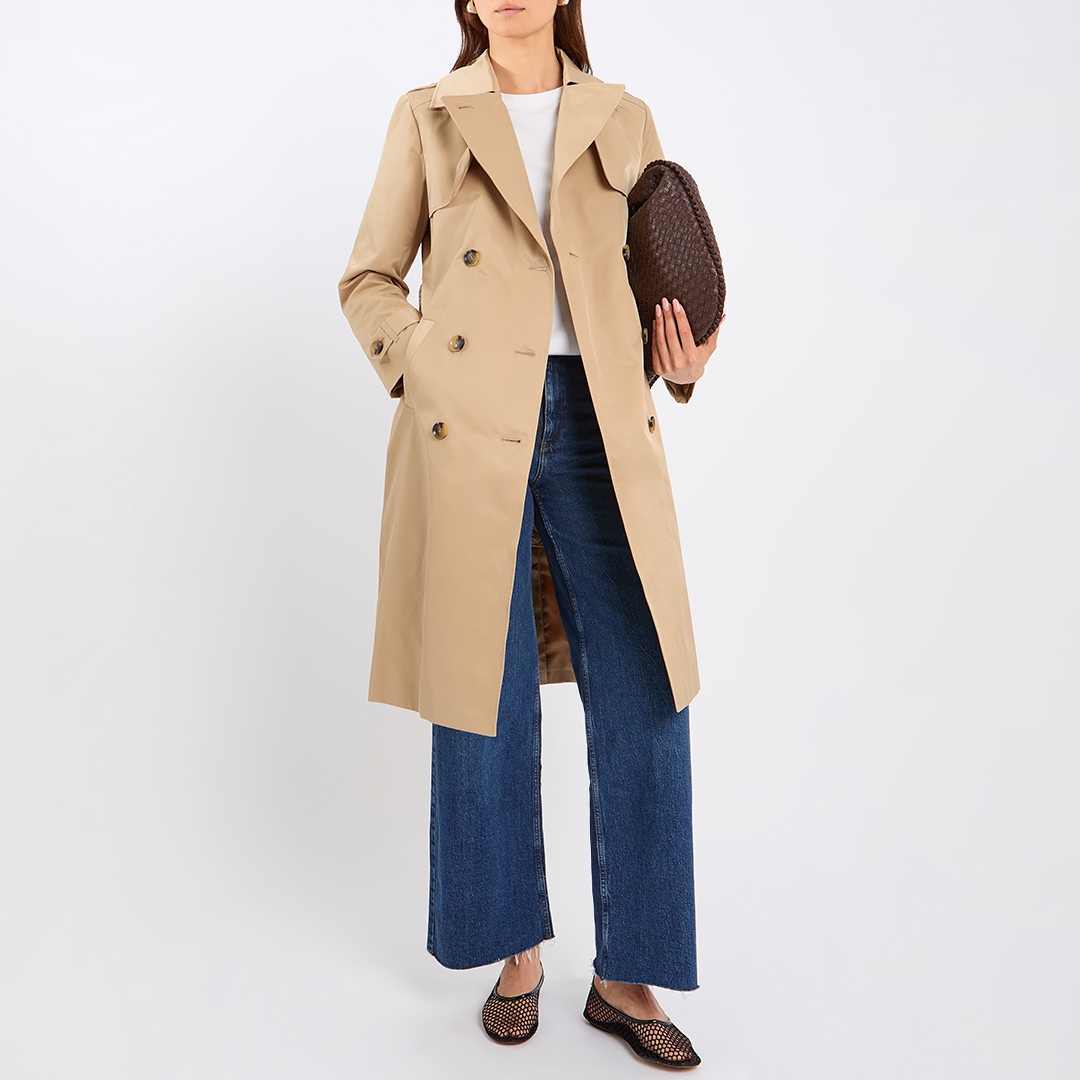 Beige Belted Trench Coat