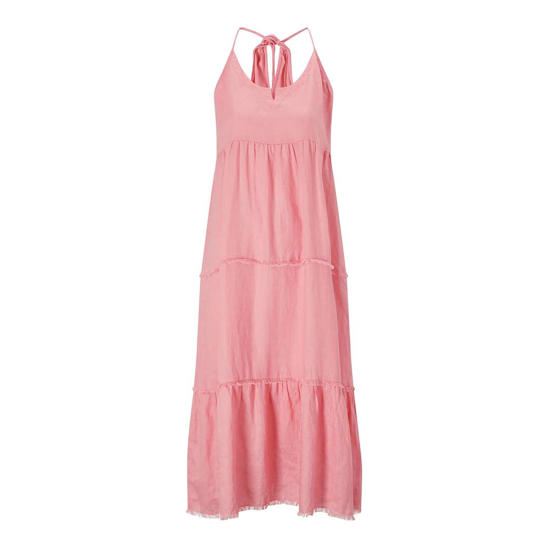 Pink Scoop Neck Dress