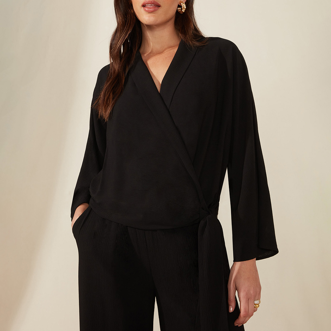 Black Wrap Top