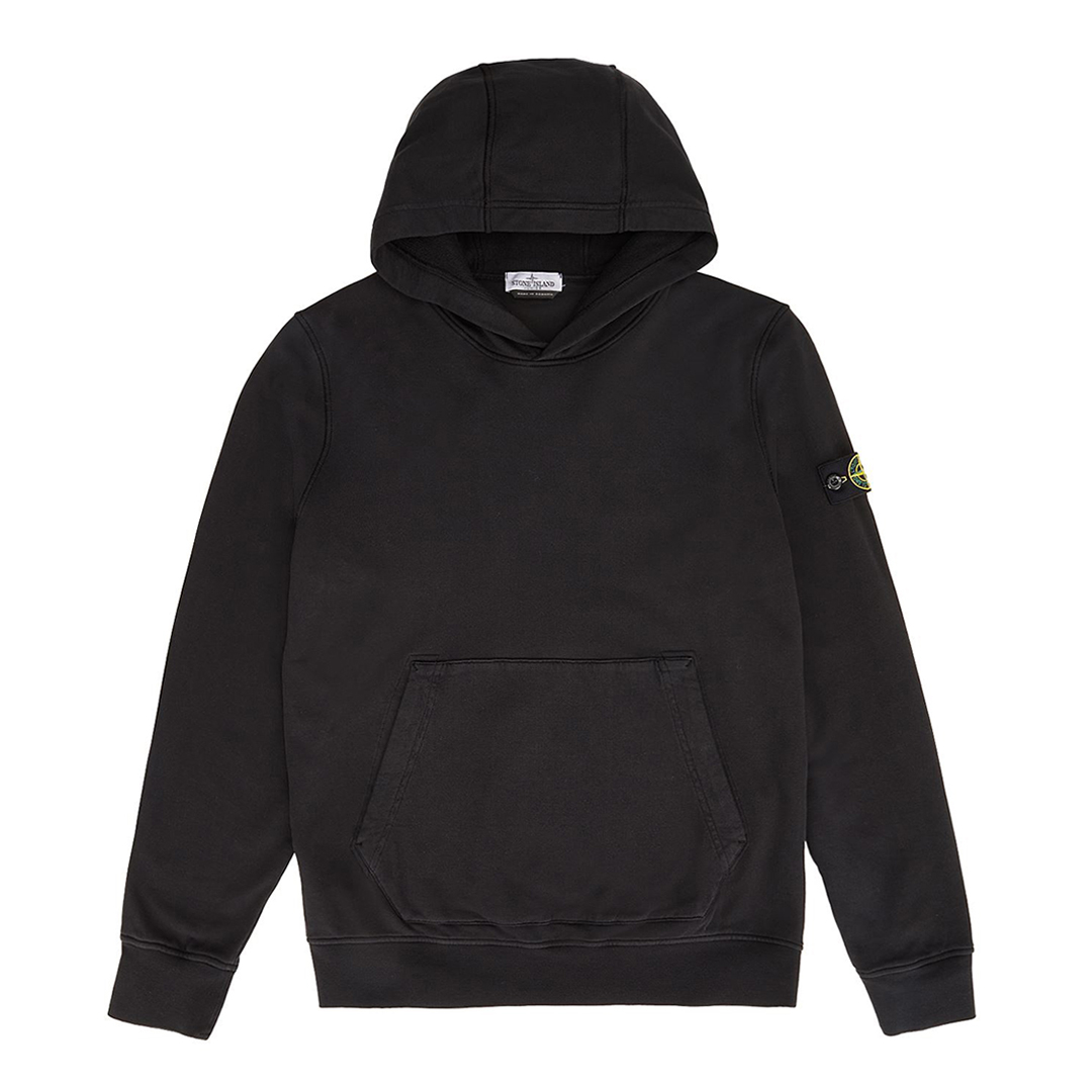 Stone Island Boys   Black Cotton Fleece Hoodie in Size 8 Years, BrandAlley