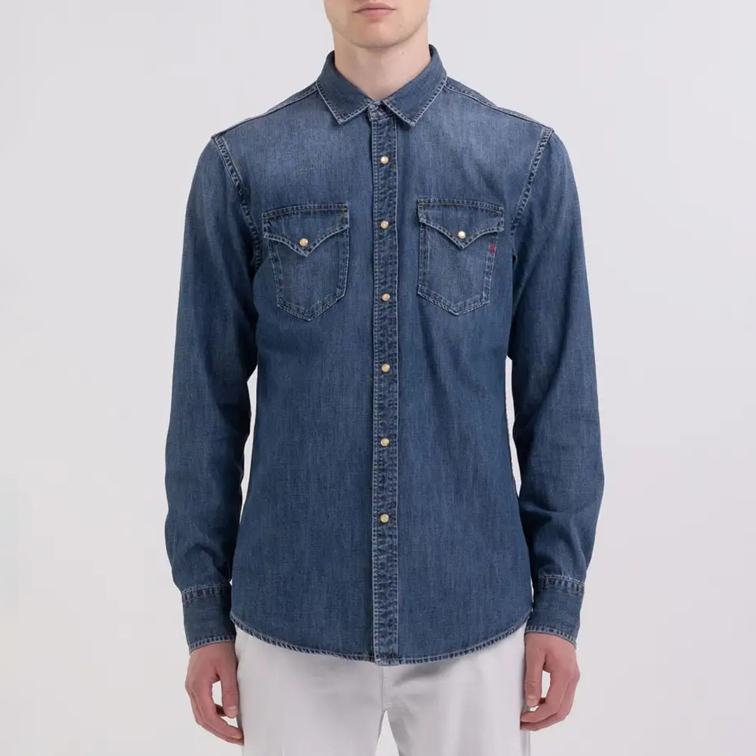 Mid Blue Denim Shirt