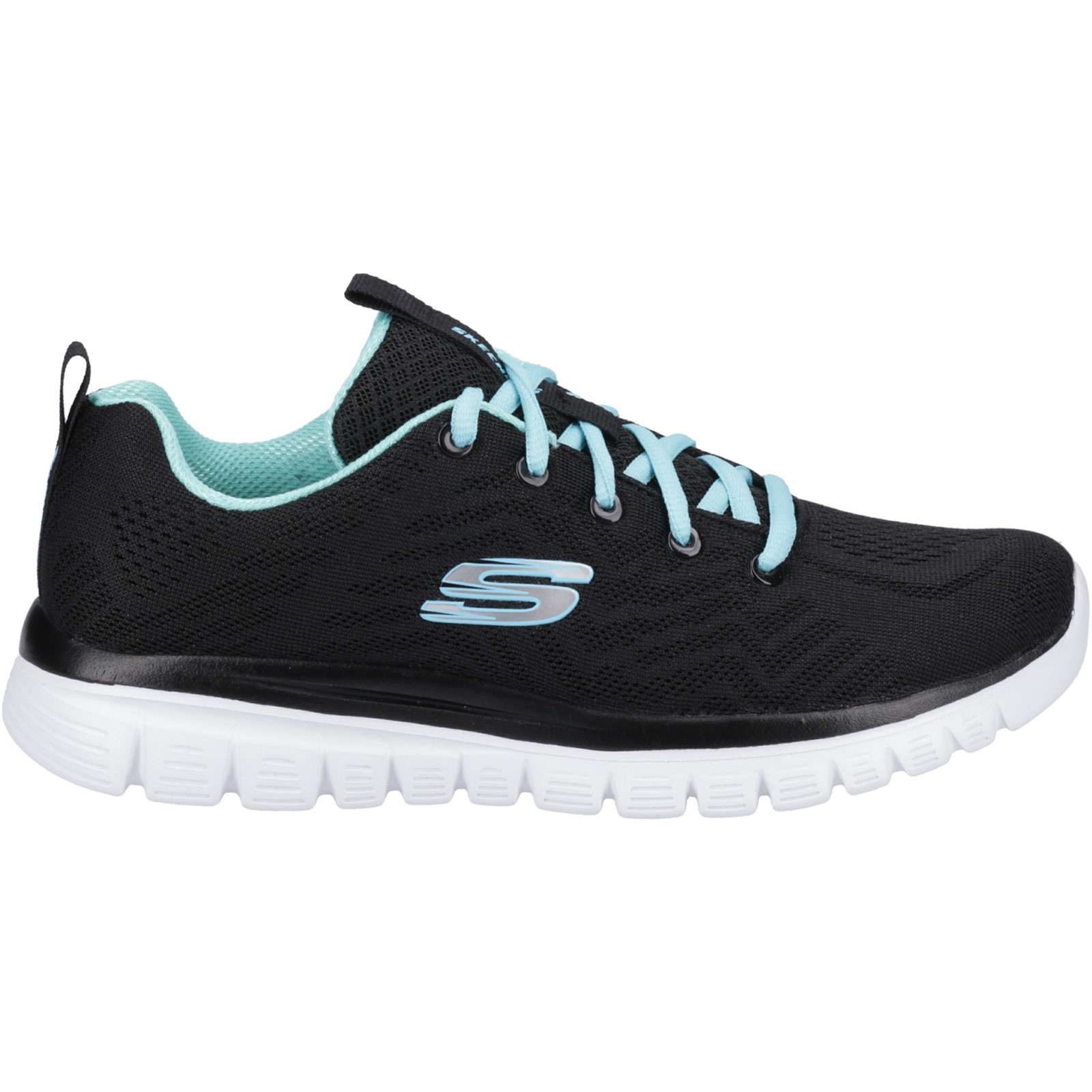 Skechers Women's   Black /White Graceful Get Connected Sports Trainers in Size 3, BrandAlley