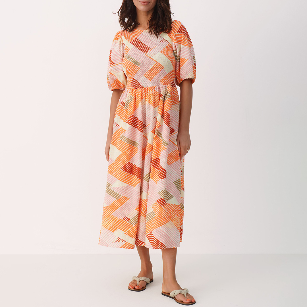 Orange Boanna Cotton Dress
