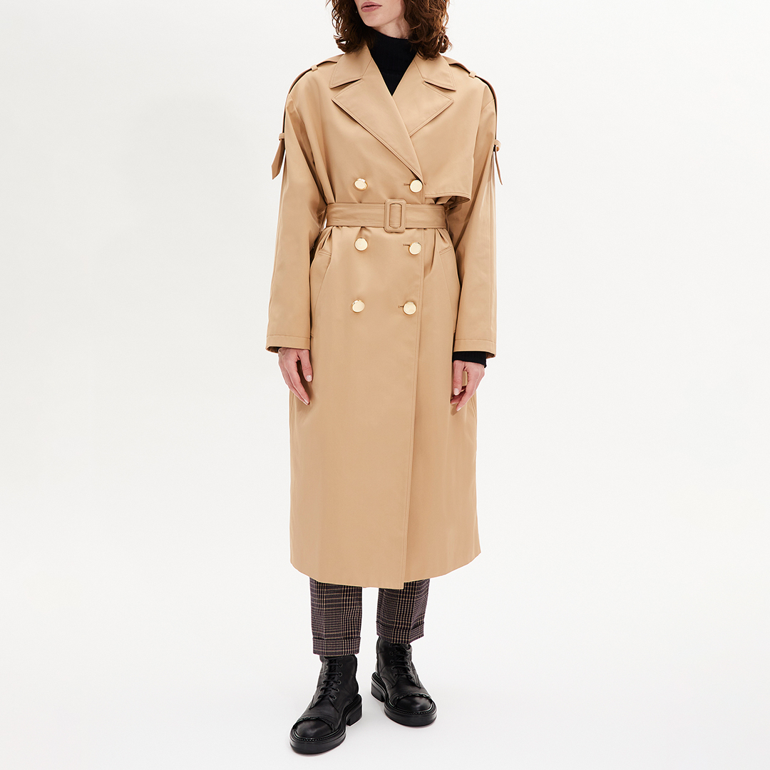 Beige Gabar Coat Trench