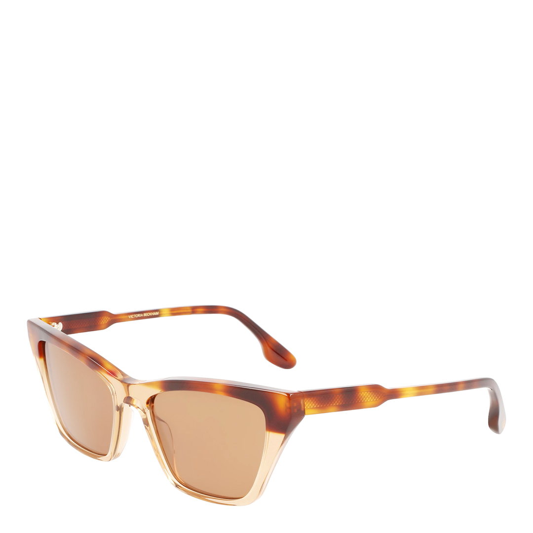 Victoria Beckham Women's Sunglasses VB638S Transparent Brown Havana/Brown Lens