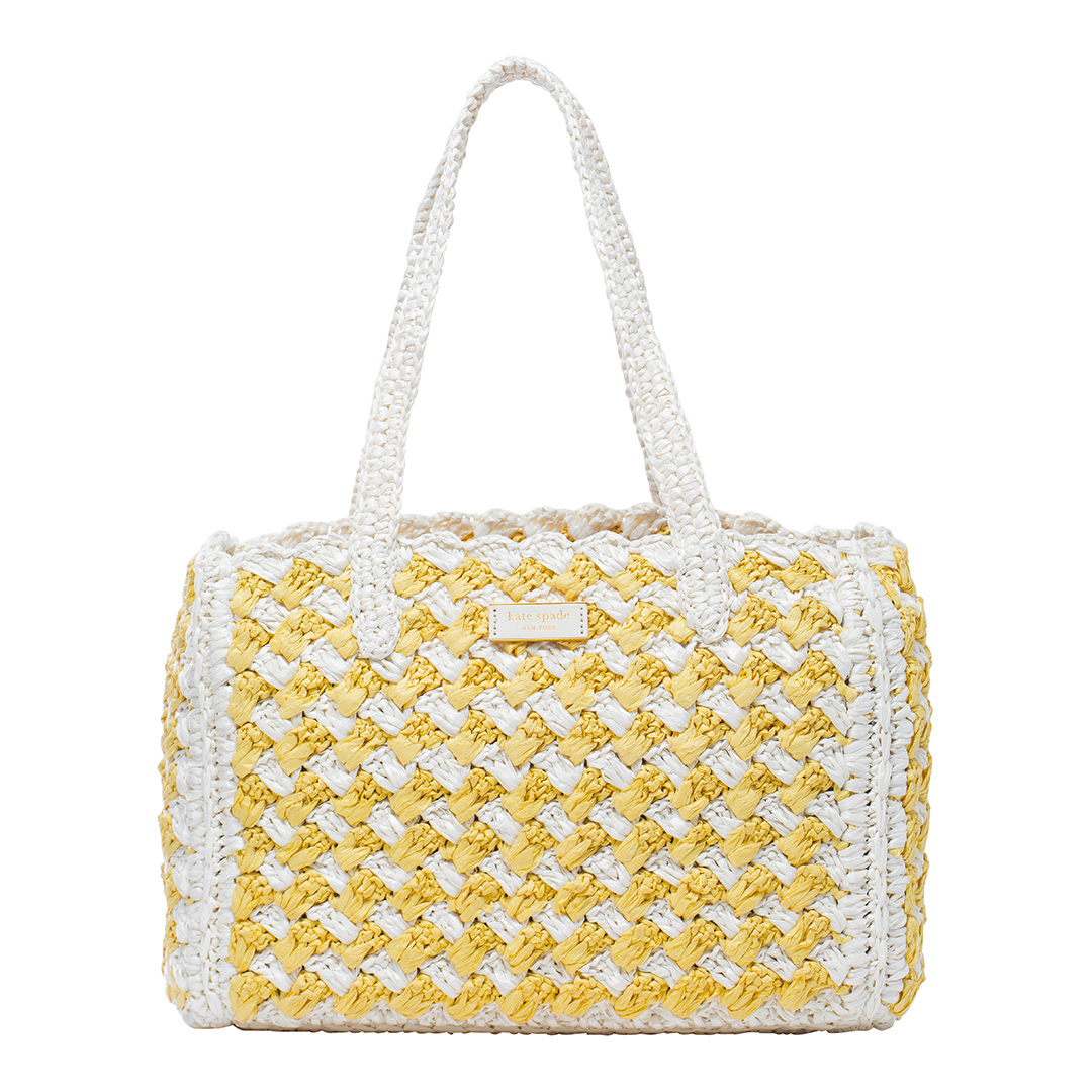 White Straw Rafia Medium Bag